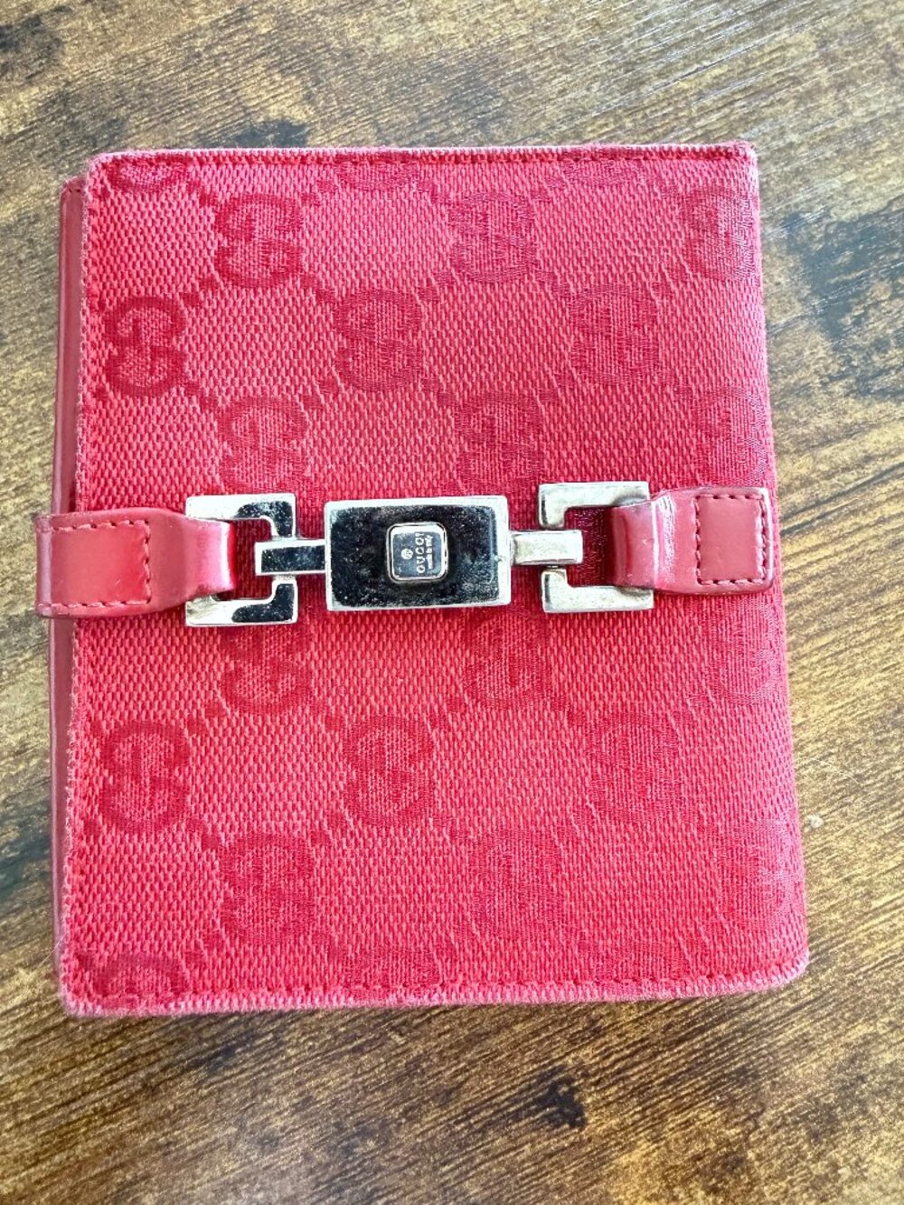 Authentic Vintage Gucci Red GG Monogram Wallet Made in Italy + COA
